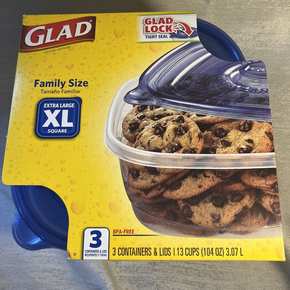 Glad 104 oz oz Clear Food Storage Container 3 pk